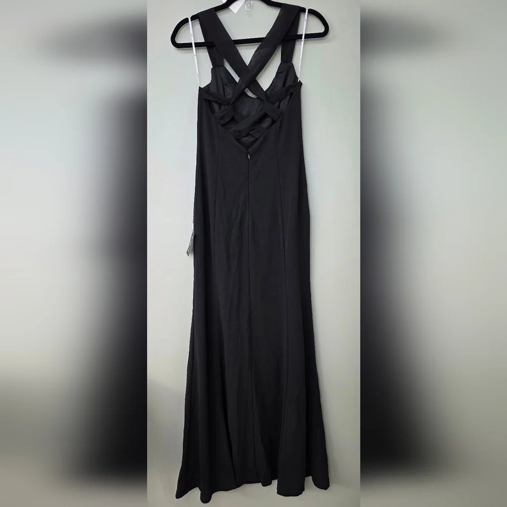 Lulus S Taline Black Strappy Mermaid Maxi Dress, Size Small